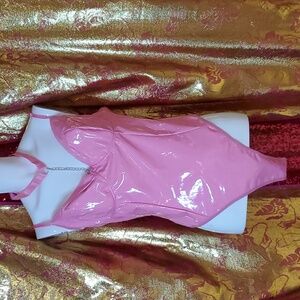 Pleather thong bodysuit